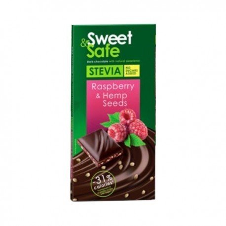 Ciocolata Seminte Canepa Zmeura Sweet Safe - 90g