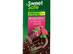 Ciocolata Seminte Canepa Zmeura Sweet Safe - 90g